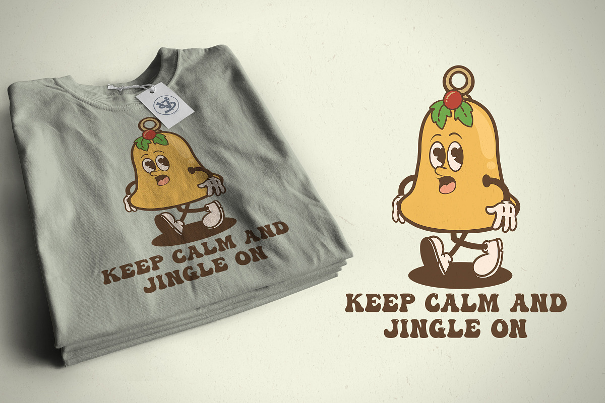 Christmas Bell Vintage Cartoon, an Illustration by vectstudio (Photo 5 of 5)