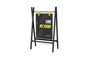 Stand Sign Mockup PSD Template, a Product Mockup by graphypix