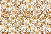Set Seamless Flowers Rose Hibiscus, a Pattern Graphic by Vintage (Thumbnail 4 of 10)