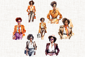 Watercolor Lady Boss Clipart