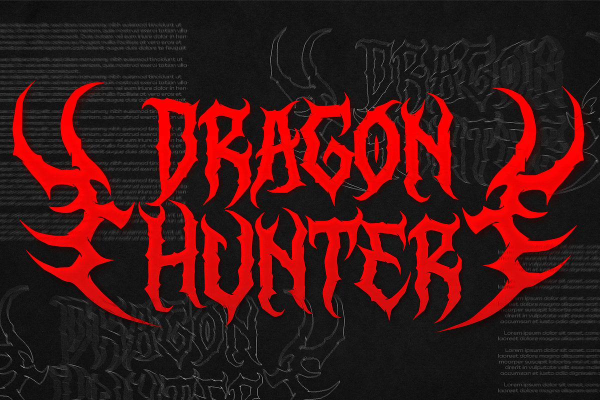 Lord Eratgon | Death Metal Font, a Blackletter Font by Denustudios (Photo 9 of 12)