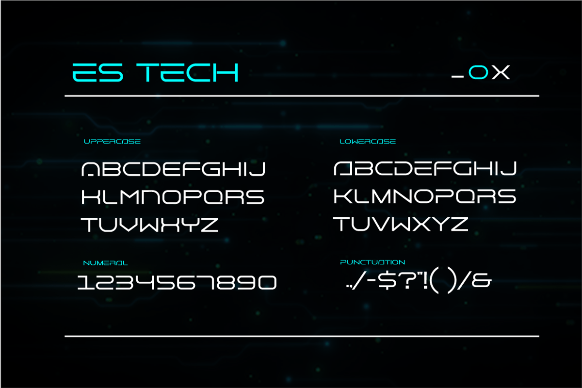 ES Tech Font (New), a Sans Serif Font by Akdesain (Photo 2 of 2)