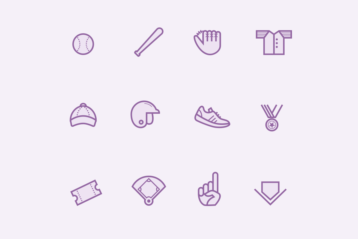12 Baseball Icons