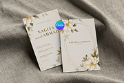Floral Wedding Invitation Card Canva, an Invitation Template by kin9candra (Thumbnail 1 of 8)