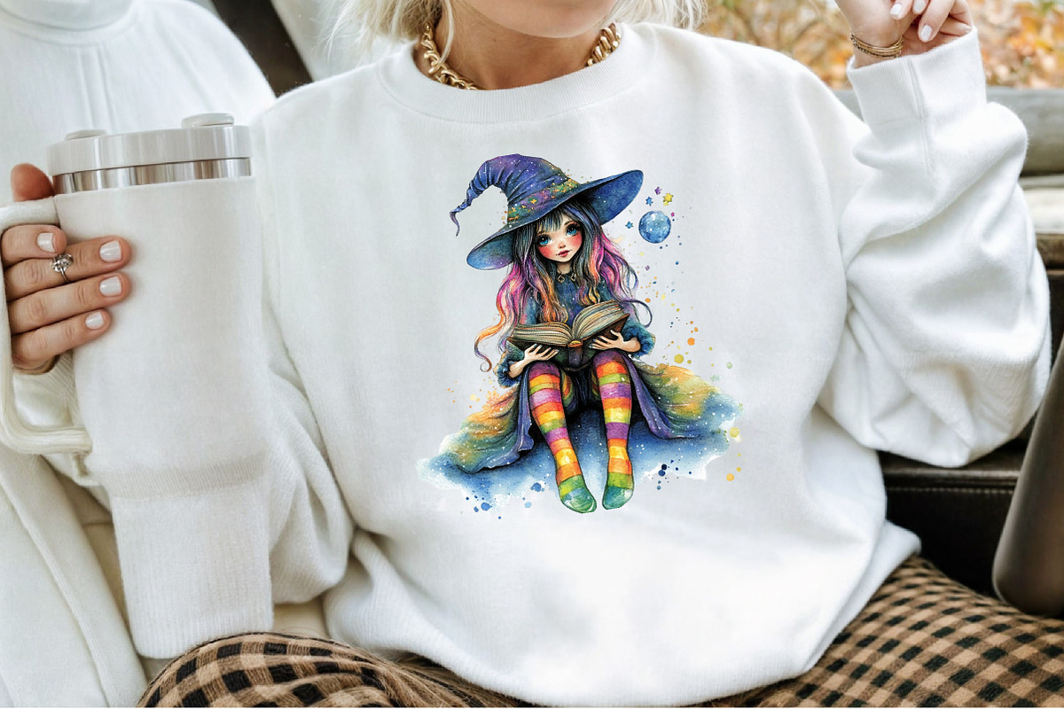 Cute Witch Funny Kids Halloween Clip, an Illustration by Sublimation Artist (Photo 4 of 6)
