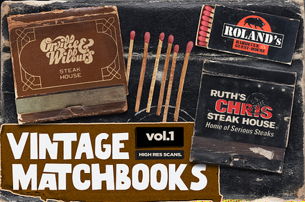 Vintage Matchbook Objects, an Object Graphic by Layerform Design Co.