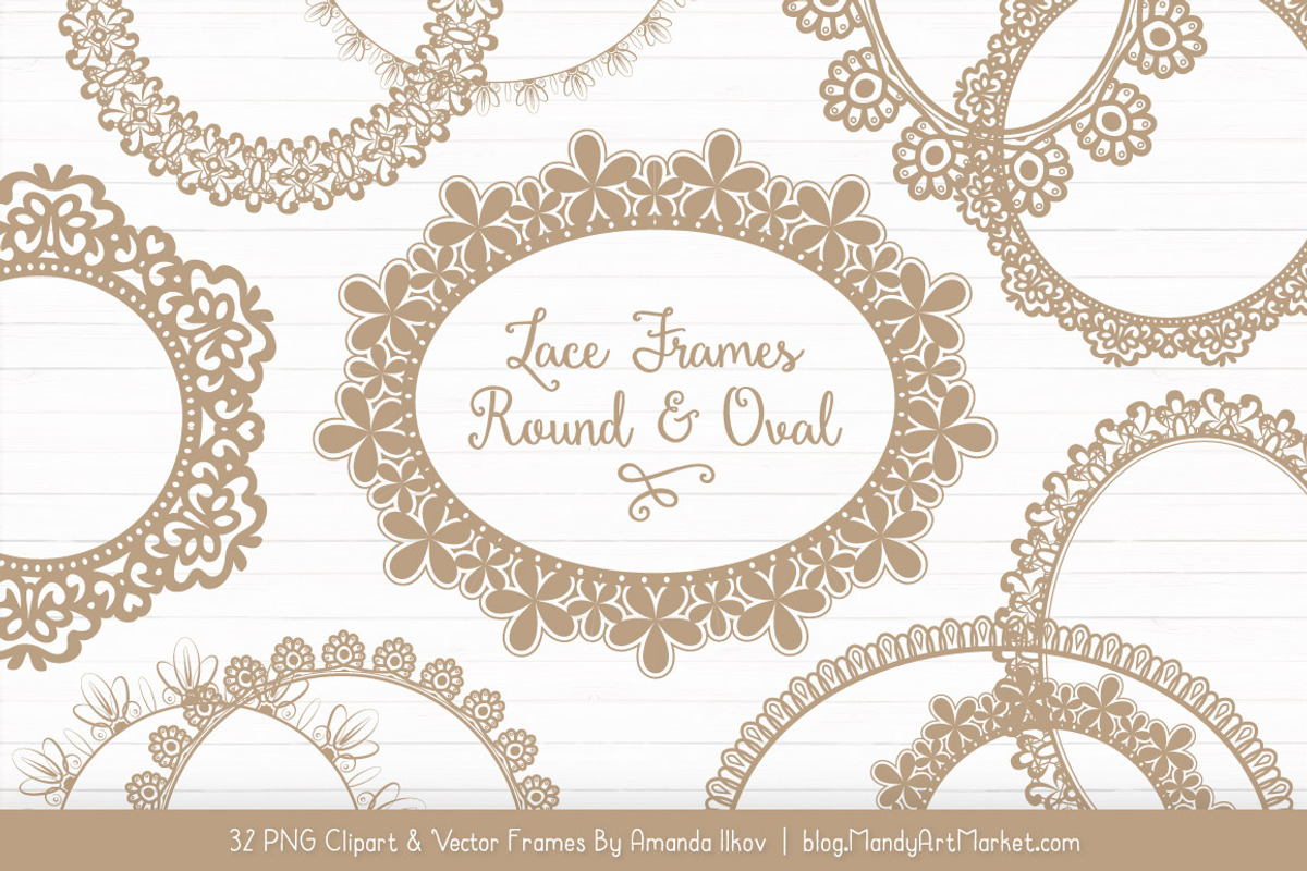 Champagne Round Lace Frames, an Illustration by Amanda Ilkov (Photo 1 of 5)