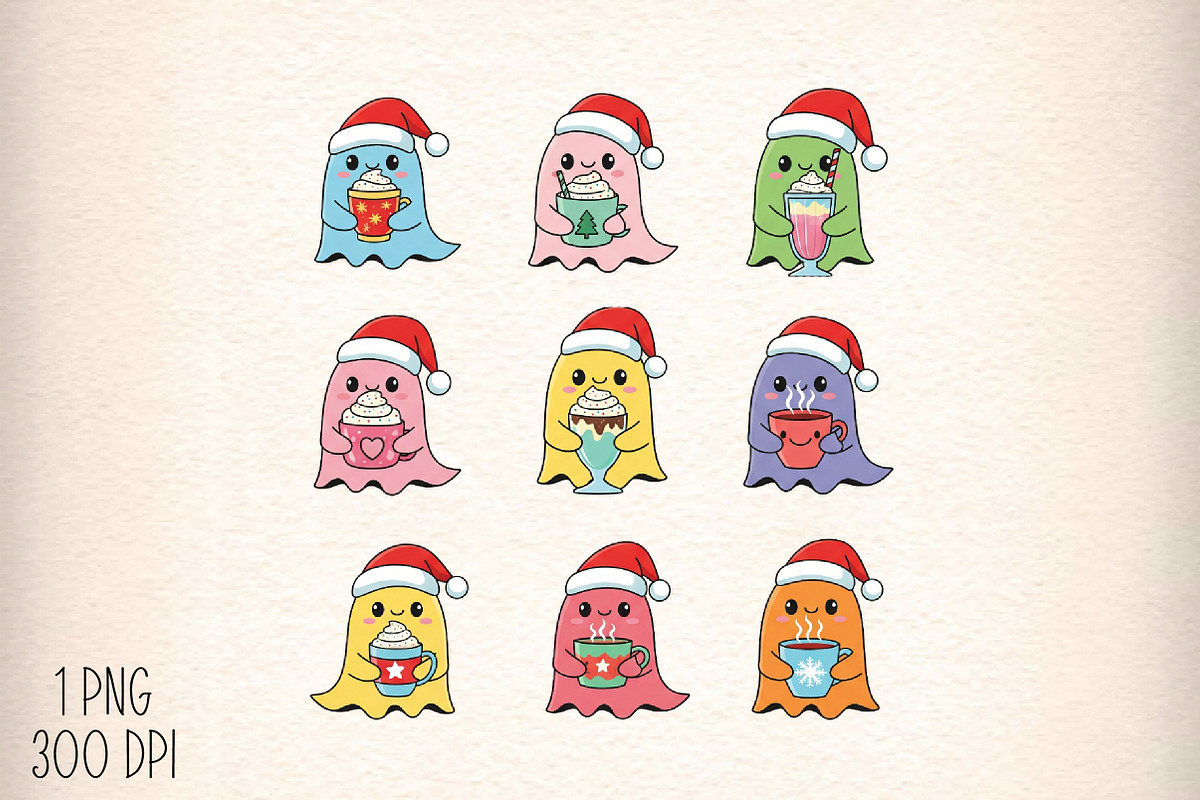 Halloween Cute Ghost Christmas Coffe, an Illustration by Daily.Designs (Photo 1 of 5)