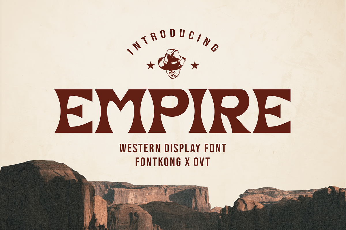 Empire - Western Display Font, a Serif Font by overlaytemplates (Photo 1 of 5)