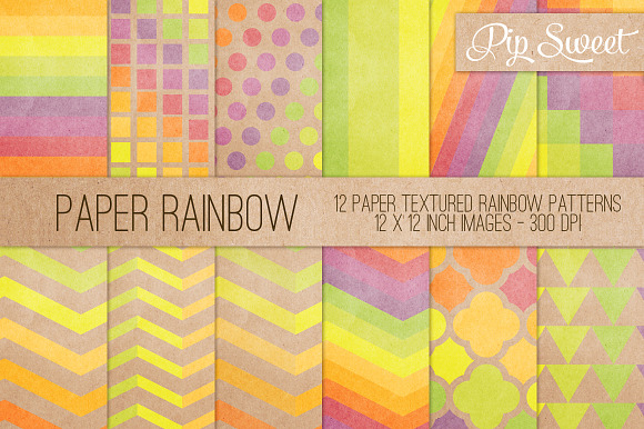 Paper Rainbow 12 Pattern Set preview 4