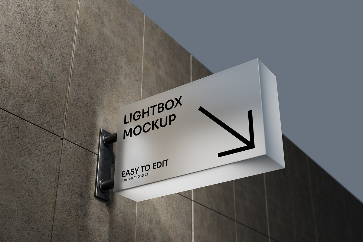 Wall Sign Lightbox Mockup, an Advertising Mockup by Voar Mockups