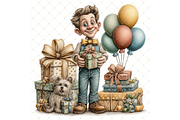 Man's Birthday Clipart JPG, a Person Illustration by Memories By Lea (Thumbnail 15 of 20)