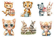 Birthday Baby Animal Clipart, Party, an Illustration by CreationArt (Thumbnail 5 of 5)