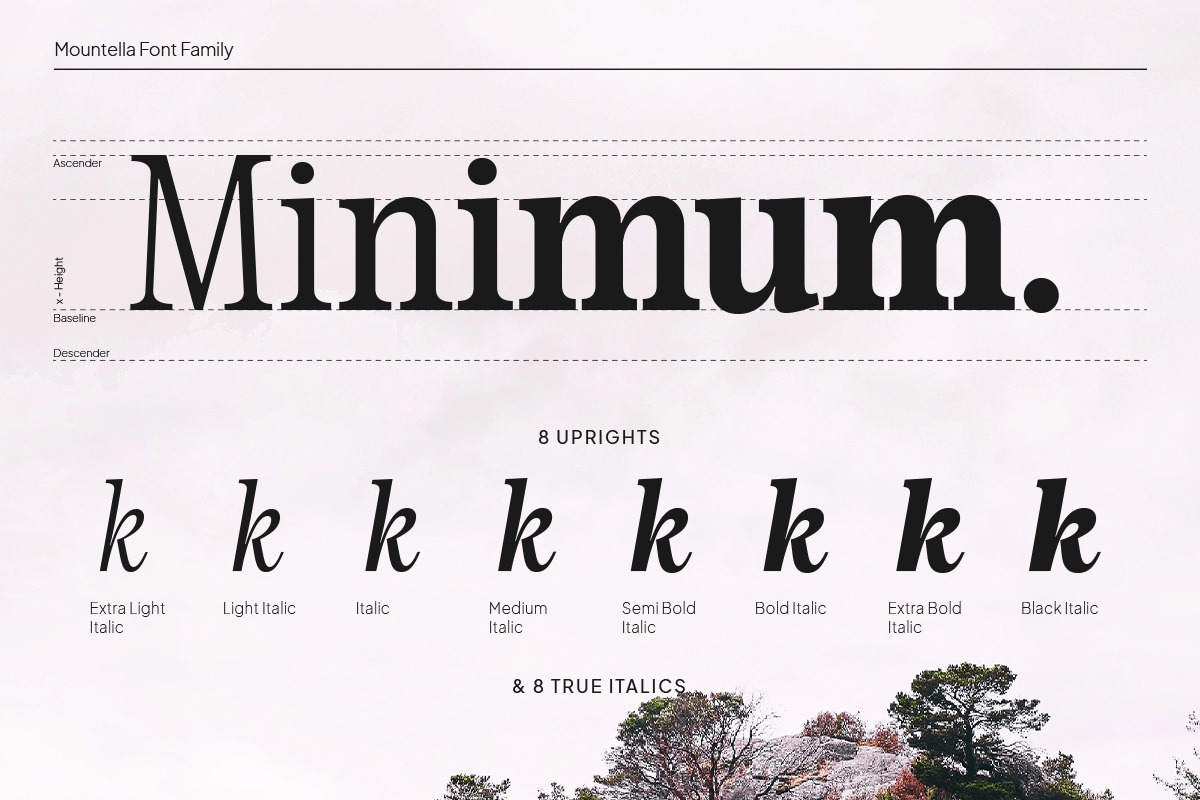 Mountella - 18 Serif Font Family, a Serif Font by Kereatype (Photo 2 of 15)