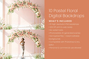 10 Pastel Floral Digital Backdrops, a Background Graphic by 3Motional (Thumbnail 4 of 6)