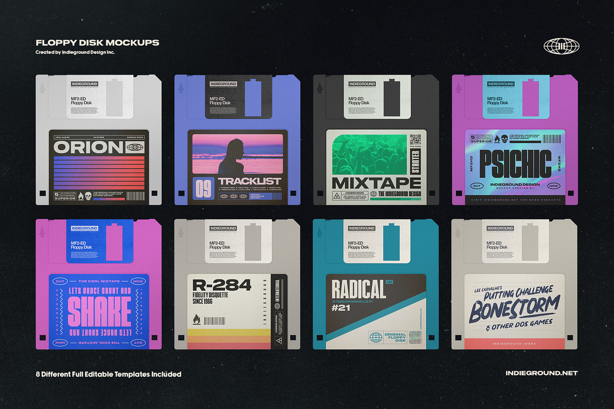 Floppy Disk Mockups, a Product Mockup by Indieground Design Inc. (Photo 2 of 5)