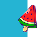 Watermelon Fruit Popsicle Cartoon, a Food Illustration by Artstorystudio (Thumbnail 3 of 3)