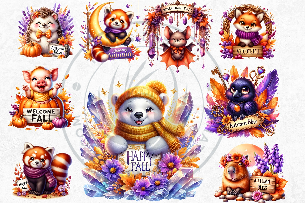 Autumn Cute animals with signs, a Seasonal Illustration by ThatsDesignArt (Photo 9 of 10)