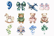 Polo teddy bear Baby Shower Clipart, an Illustration by Design Market (Thumbnail 2 of 5)