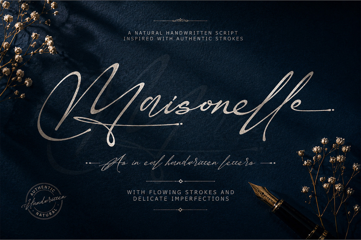 Maisonelle – Natural Signature Font, a Handwritten Font by Letterara (Photo 1 of 14)