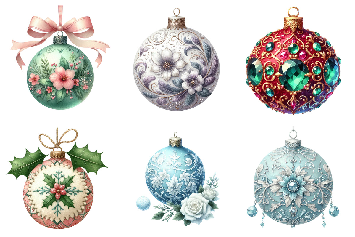 Victorian Christmas balls clipart, an Illustration by SinaCreation (Photo 4 of 7)