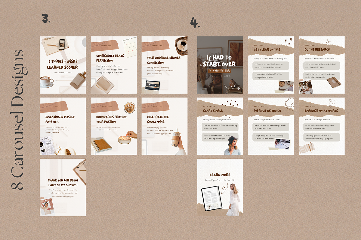 Cozy Collage Instagram Carousels, a Social Media Template by Tabitha Emma (Photo 3 of 9)