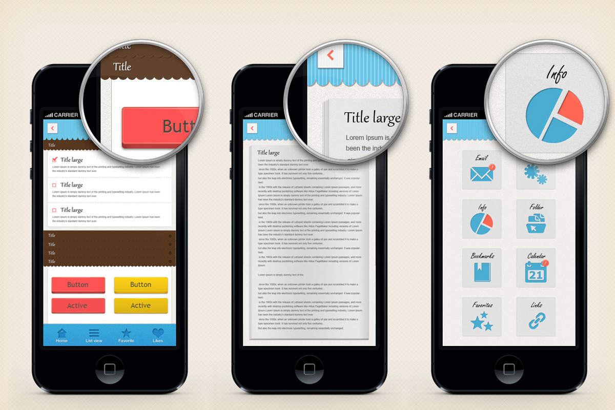 Retro App UI Kit, an UI Kit Template by Florin Constantin (Photo 3 of 4)