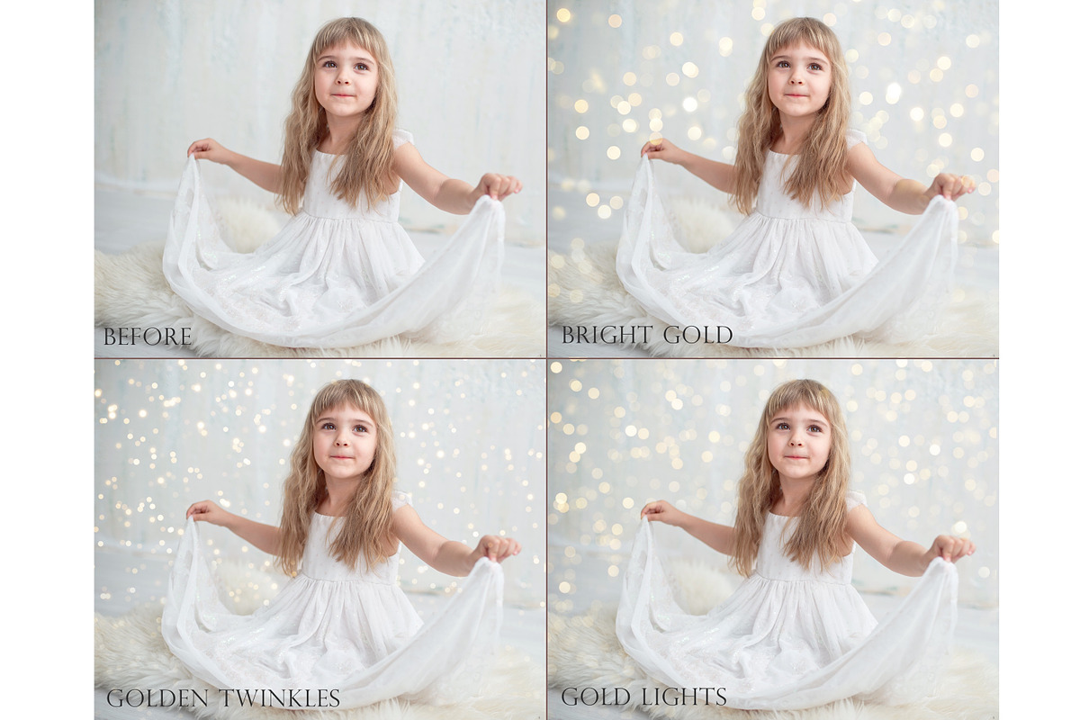 Gold bokeh photoshop overlays, an Object Graphic by Paper Farms (Photo 4 of 6)