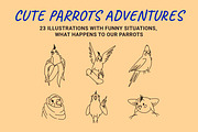 23 Funny parrots vector illustration, an Animal Illustration by Yanakicc (Thumbnail 2 of 9)
