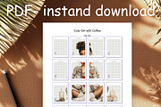 Girl with Coffee Cross Stitch PDF, a Templates & Theme by LeCoqDesign (Thumbnail 5 of 6)