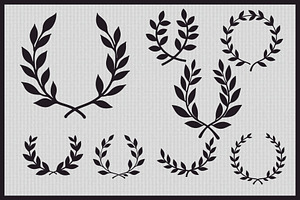 Laurel Wreath Silhouette Set, an Illustration by jahid234