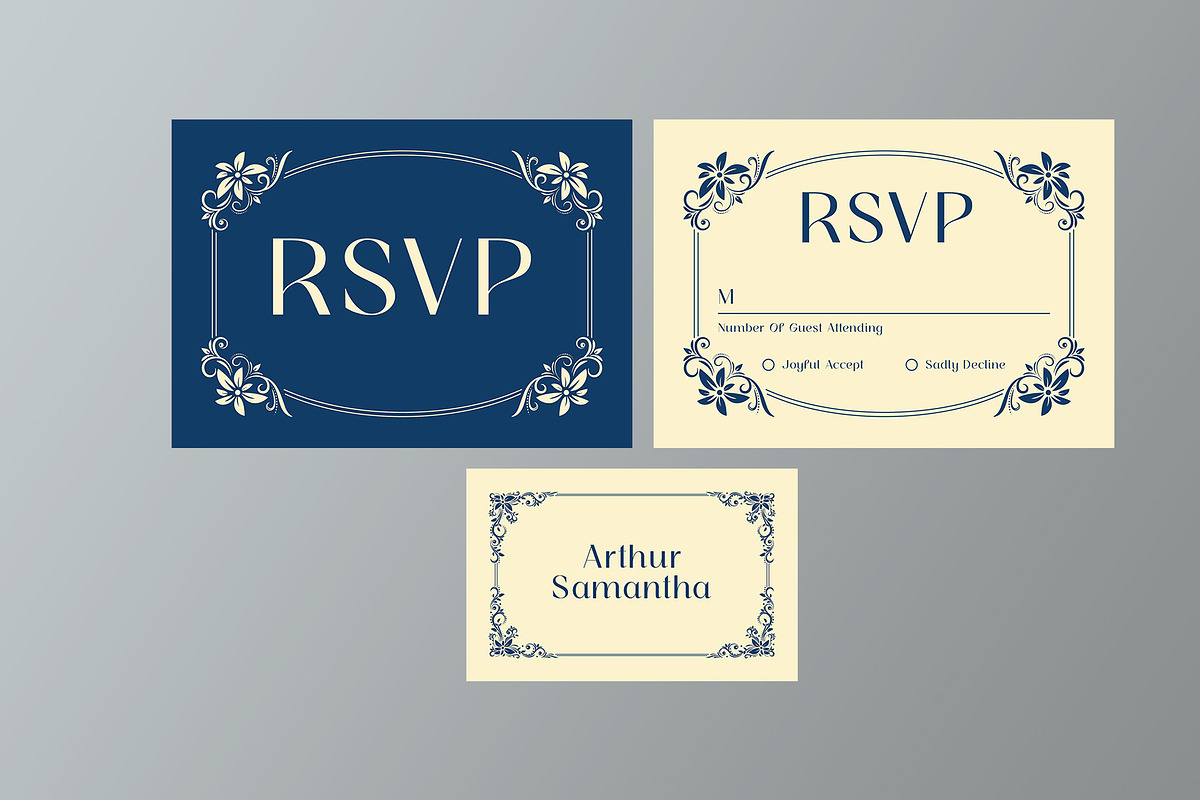 Blue Modern Minimal Wedding Suite, a Card Template by Neermana (Photo 3 of 4)