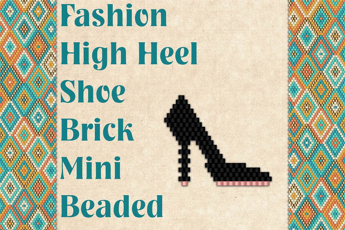 Fashion High Heel Shoe Beaded Patter, a Print Template by Kseniya-Omega (Photo 1 of 9)