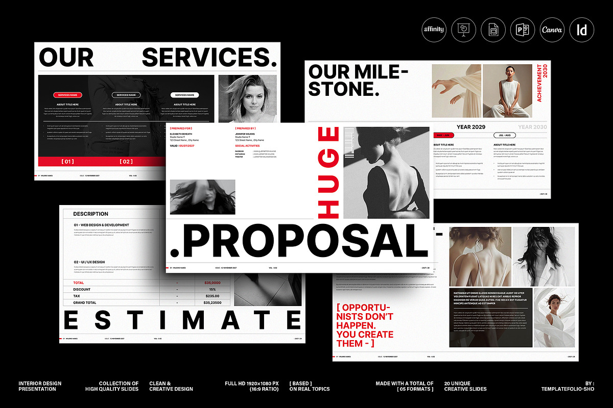HUGE Proposal Template | CANVA, a Presentation Template by TemplateFolio-Shop (Photo 1 of 9)