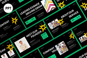 Black Green Pitch Deck PPT, a Presentation Template by graphicook (Thumbnail 1 of 5)