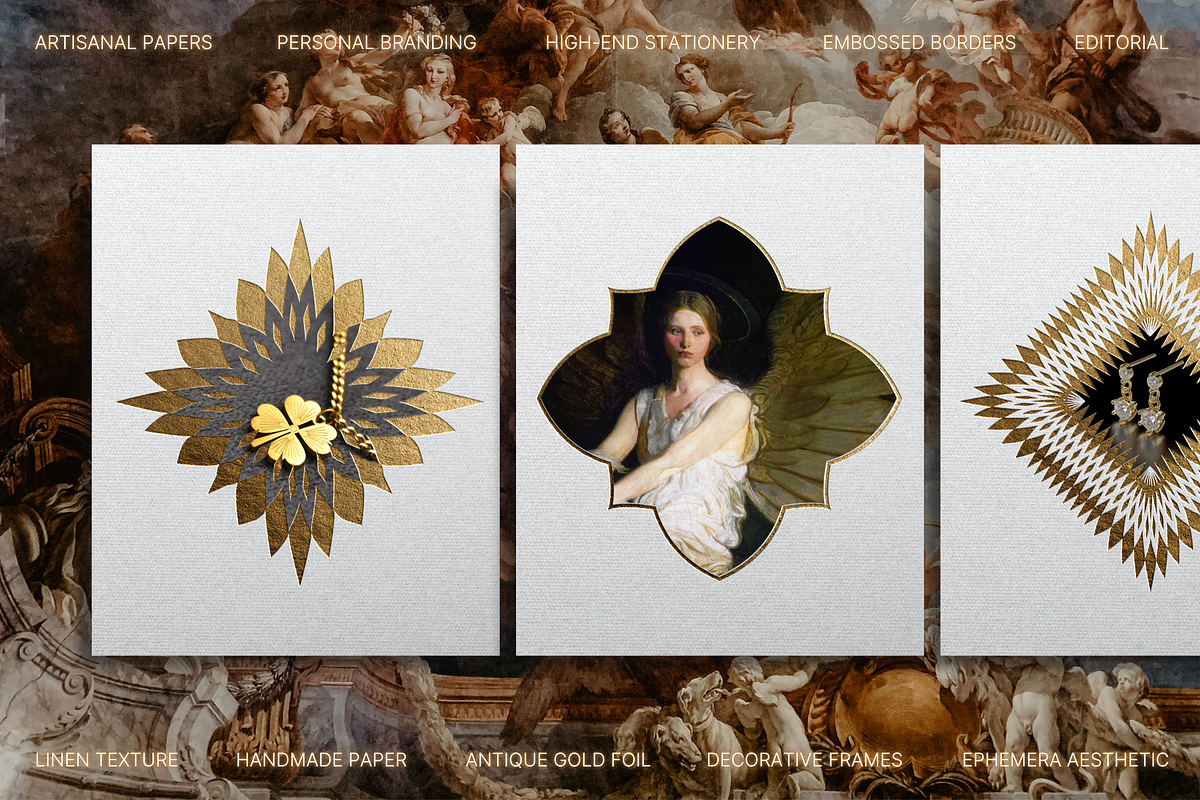 Celestial Gold Foil Papers & Frames, a Social Media Template by The Flossy Finch (Photo 11 of 20)