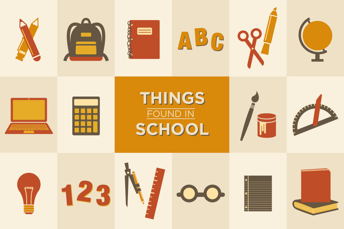 Things in School - 18 Vector Objects, an Education Illustration by Little Pixel Shop (Photo 2 of 5)