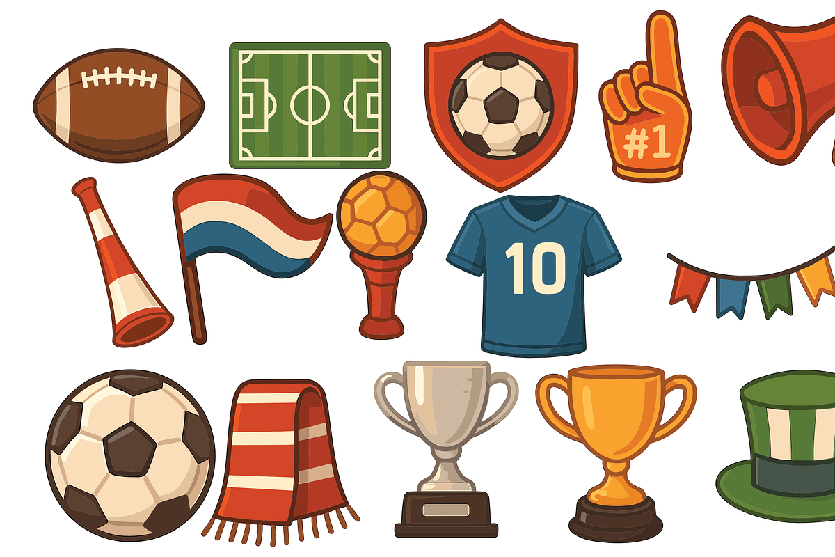 Sports Fan Icon Set Collection, an Object Graphic by nikagraphic
