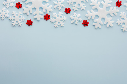Snowflakes on a blue background, a Holiday Photo by Pandateam