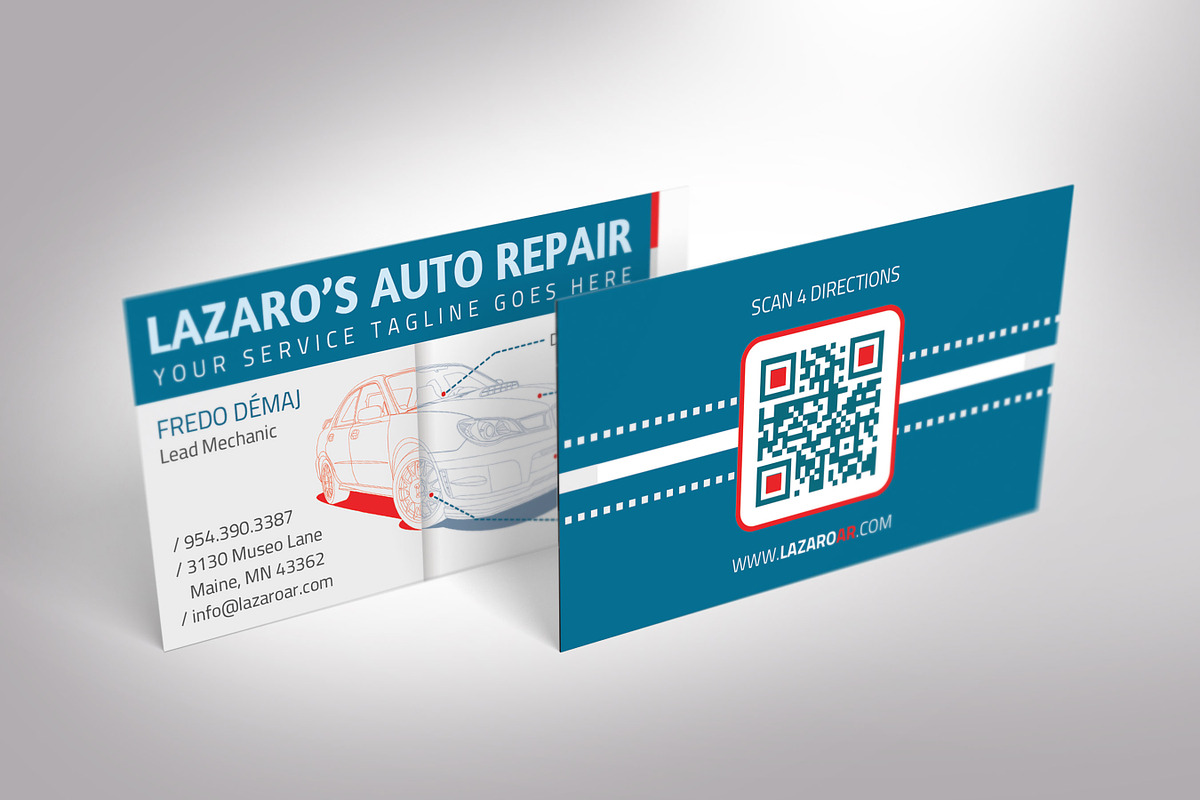 Auto Repair Shop Business Card, a Business Card Template by Godserv Designs (Photo 9 of 11)