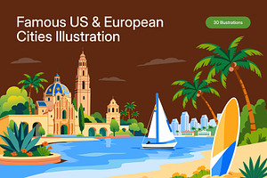 30 Famous US & European Cities