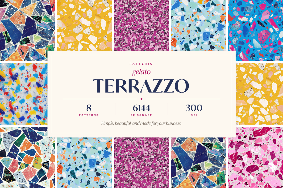 Gelato Terrazzo Patterns, a Pattern Graphic by Ninterints (Photo 1 of 10)