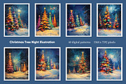 Christmas Tree Night Illustration, a Decorative Illustration by Housui Patterns (Thumbnail 7 of 9)