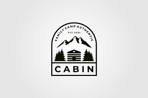 Cabin Logo Minimalist Vector