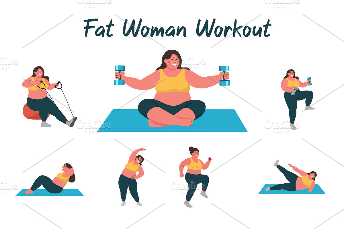 Fat Woman Workout, a Healthcare Illustration by Art Zooted (Photo 1 of 3)