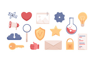 Web media research icons, an Object Illustration by Good Studio