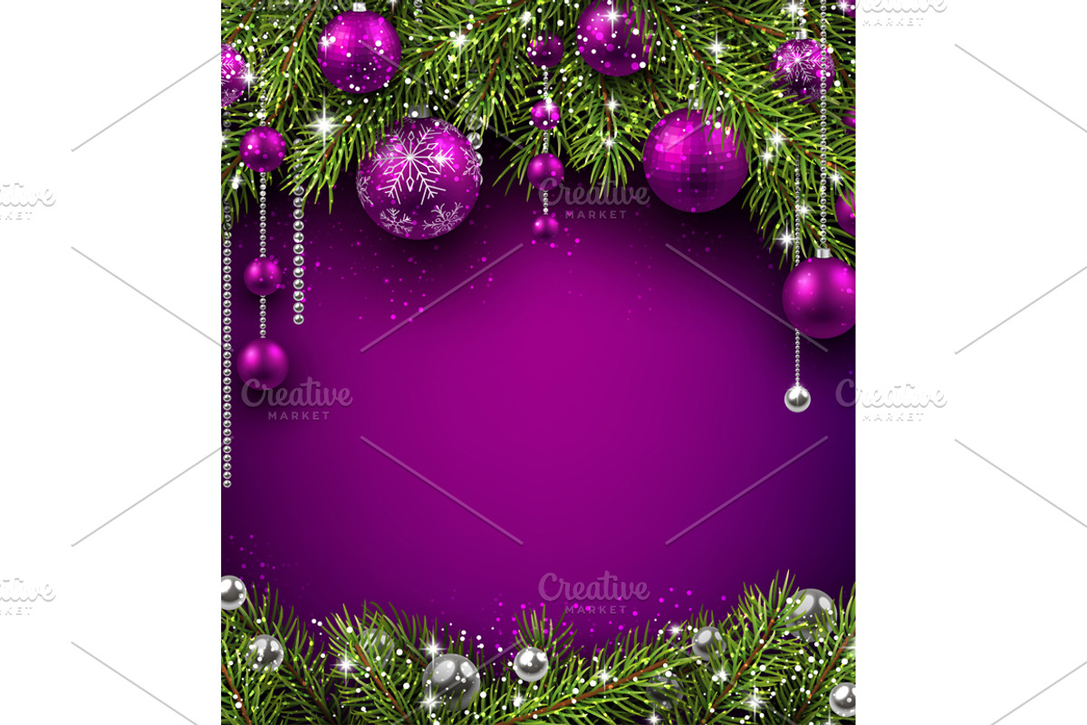 Big violet Christmas & New Year set, a Decorative Illustration by Vjom (Photo 20 of 20)