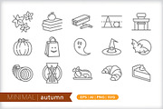 Minimal autumn icons, an Outline Icon by Picture Window (Thumbnail 1 of 5)