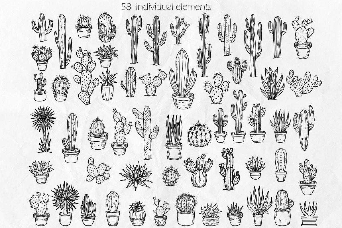 Cactus SVG Bundle | Succulent Art, an Illustration by Dervik Art Store (Photo 2 of 8)