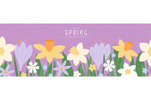 Spring seamless pattern template, an Object Illustration by Andrey Yaroslavtsev